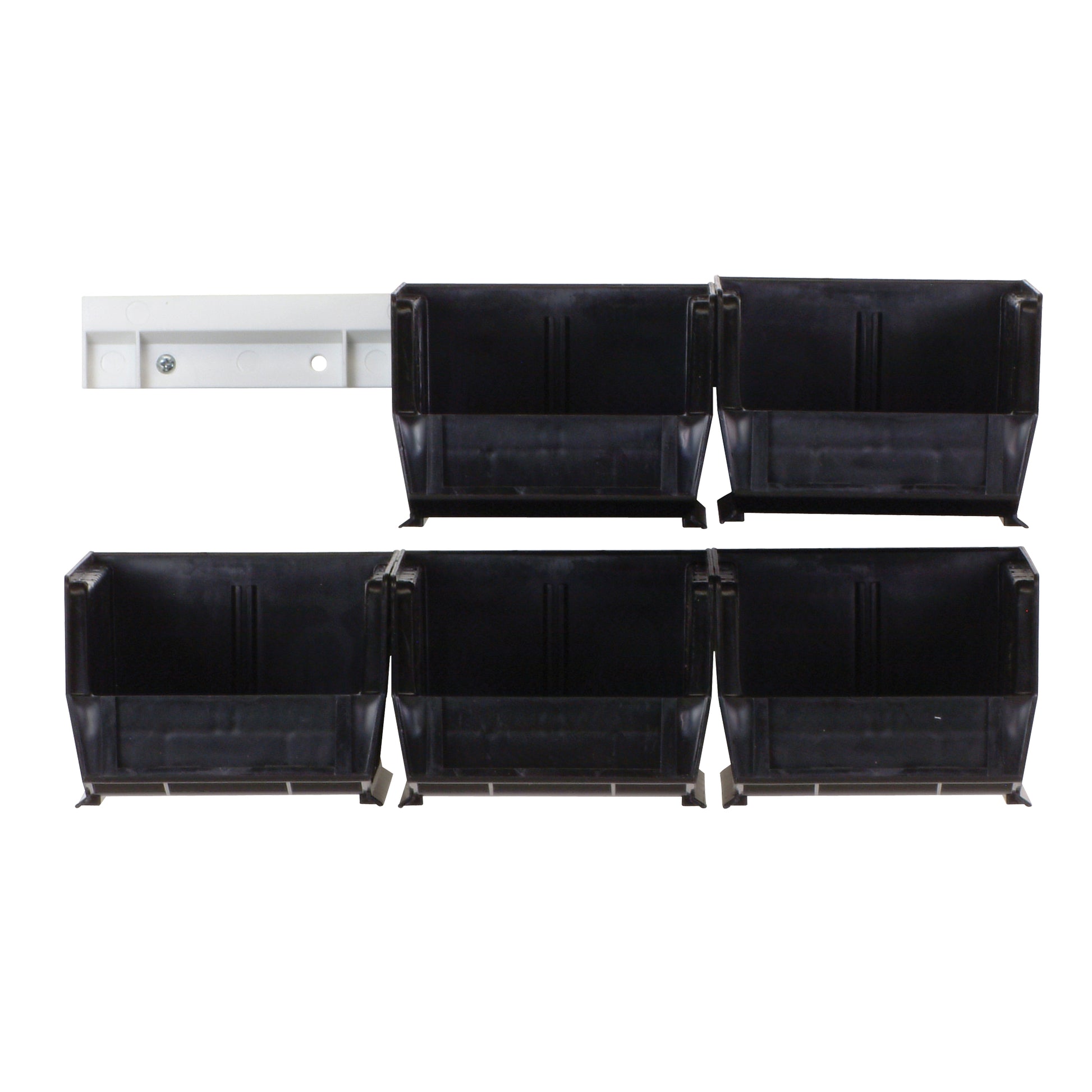 Hang-n-Stack Bin Complete Package, 4-1/8" W x 3" H x 5-3/8" D, Black