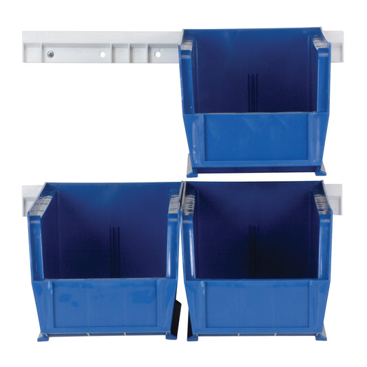 Hang-n-Stack Bin Complete Package, 5-1/2" W x 5" H x 10-7/8" D, Blue