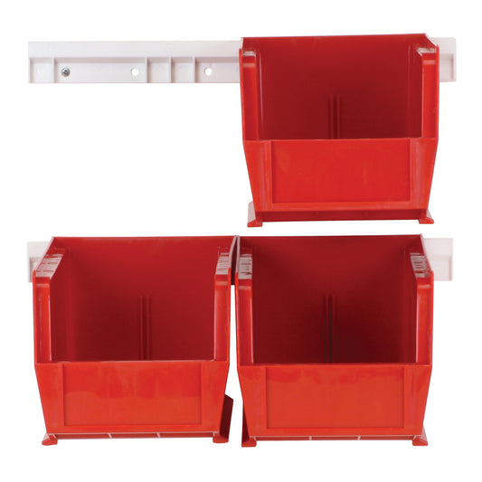 Hang-n-Stack Bin Complete Package, 5-1/2" W x 5" H x 10-7/8" D, Red