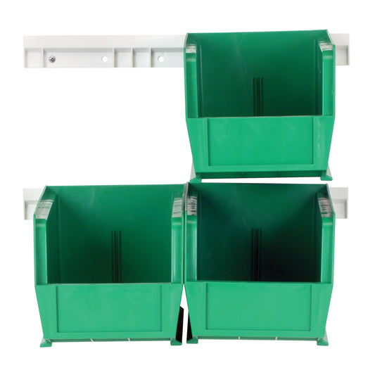 Hang-n-Stack Bin Complete Package, 5-1/2" W x 5" H x 10-7/8" D, Green