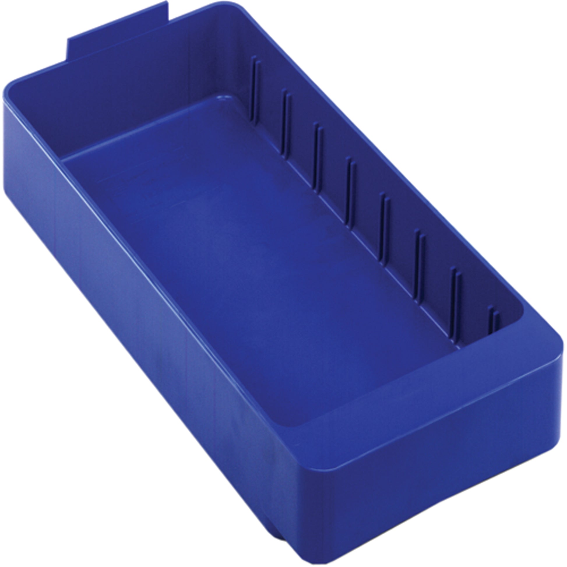 Euro Drawer Bins, 5-9/16" W x 2-1/2" H x 11-5/8" D, Blue, 40 lbs. Capacity