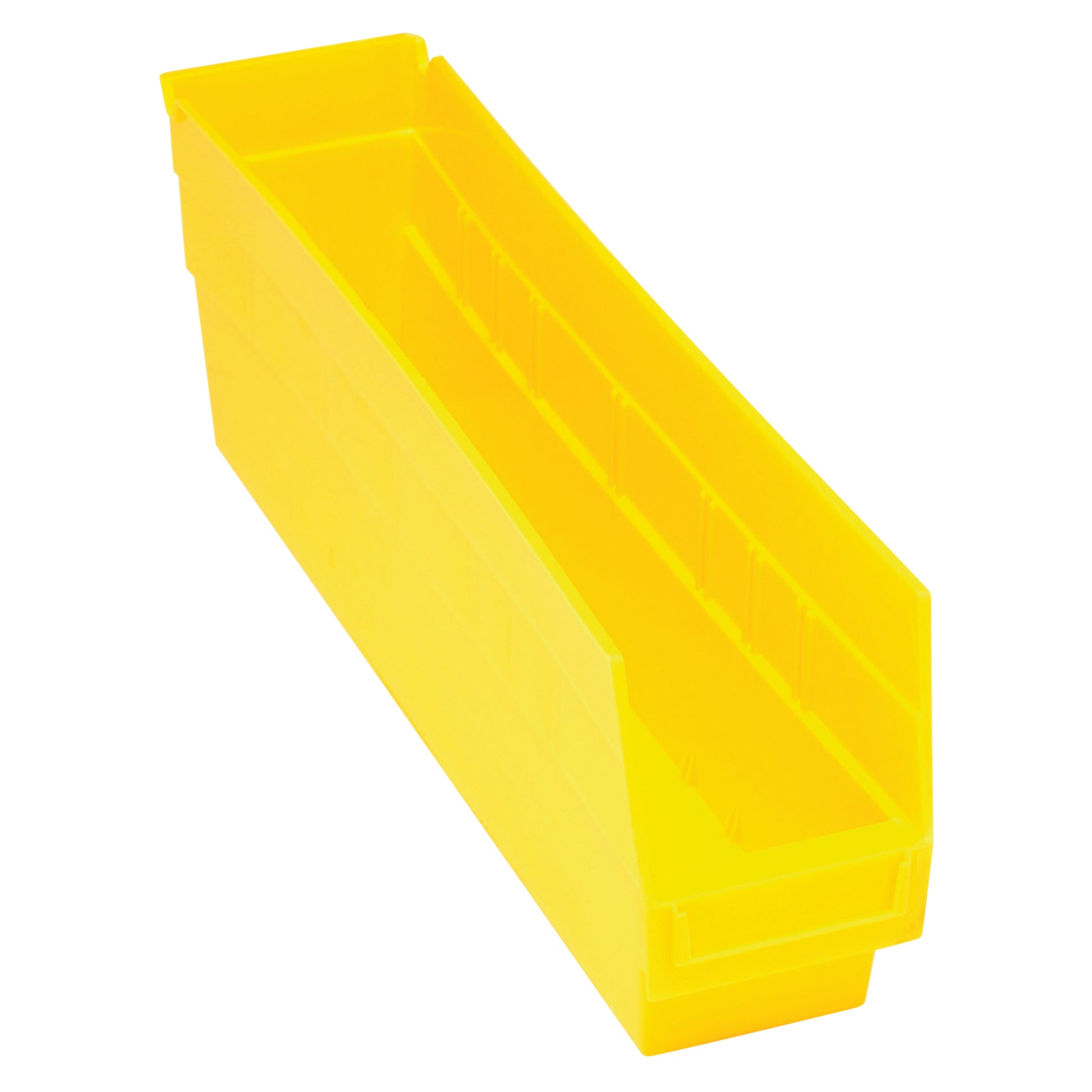 Store More™ Plastic Shelf Bins, 4-1/8" W x 6" H x 17-7/8" D, Yellow, 70 lbs. Capacity