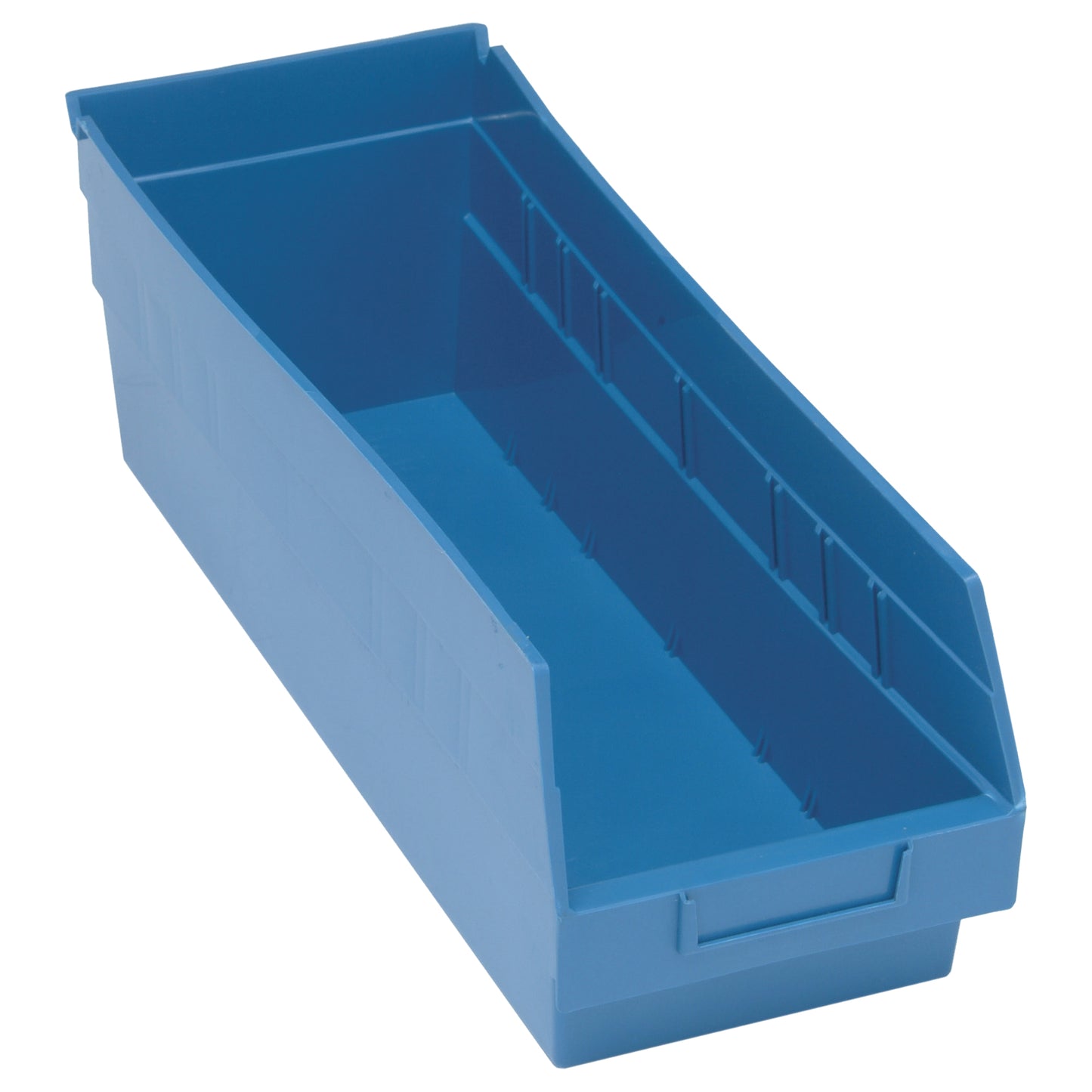 Store More™ Plastic Shelf Bins, 6-5/8" W x 6" H x 17-7/8" D, Blue, 70 lbs. Capacity