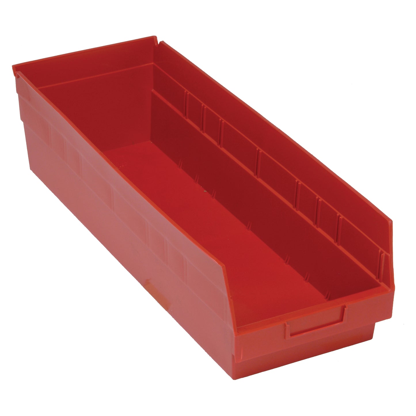 Store More™ Plastic Shelf Bins, 8-3/8" W x 6" H x 23-5/8" D, Red, 90 lbs. Capacity
