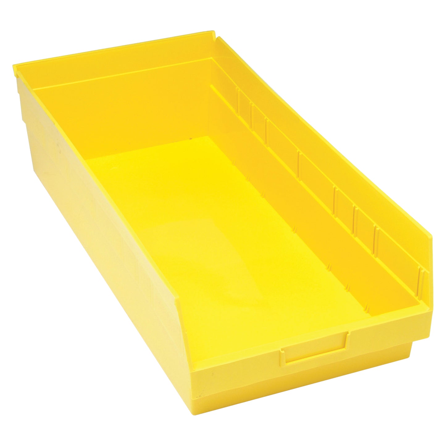 Store More™ Plastic Shelf Bins, 11-1/8" W x 6" H x 23-5/8" D, Yellow, 90 lbs. Capacity