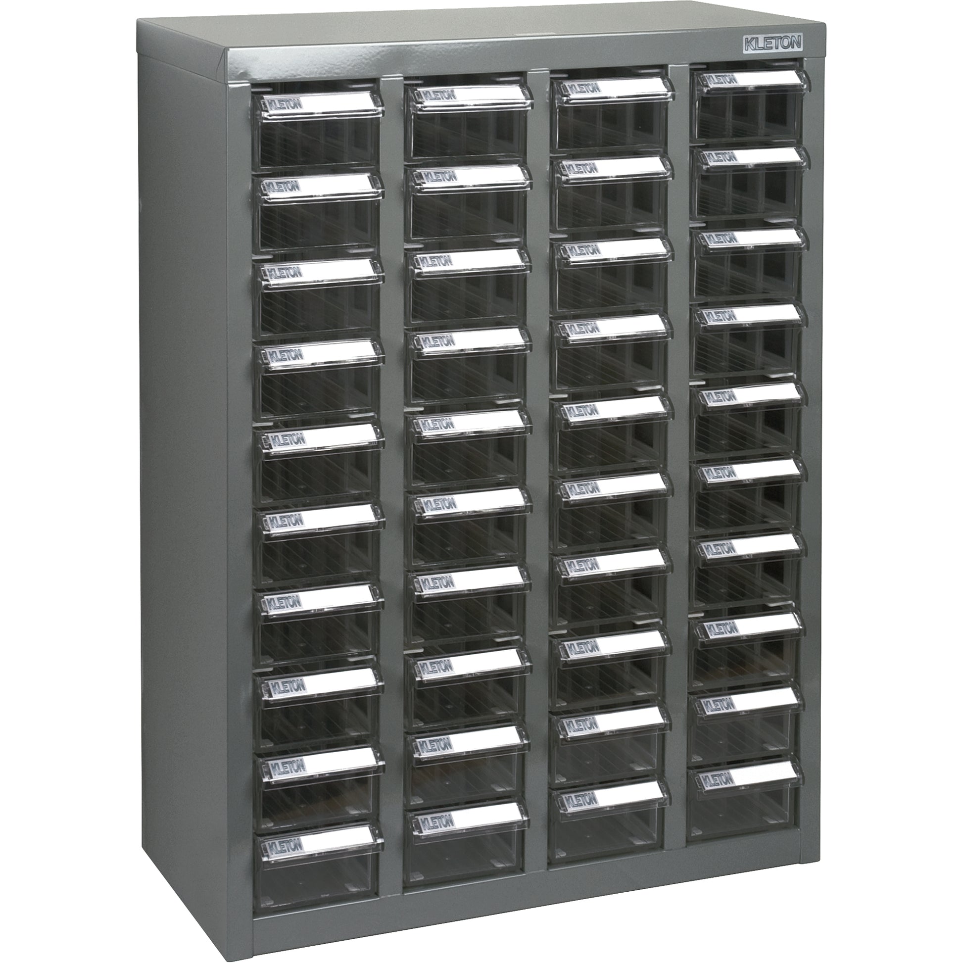 KPC-600 Parts Cabinet, Galvanized Steel, 40 Drawers, 18-3/10" x 8-7/10" x 25-3/10", Grey
