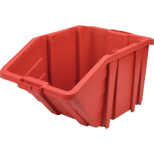 Jumbo Plastic Bin, 15-1/2" W x 13" H x 25" D, Red, 200 lbs. Capacity