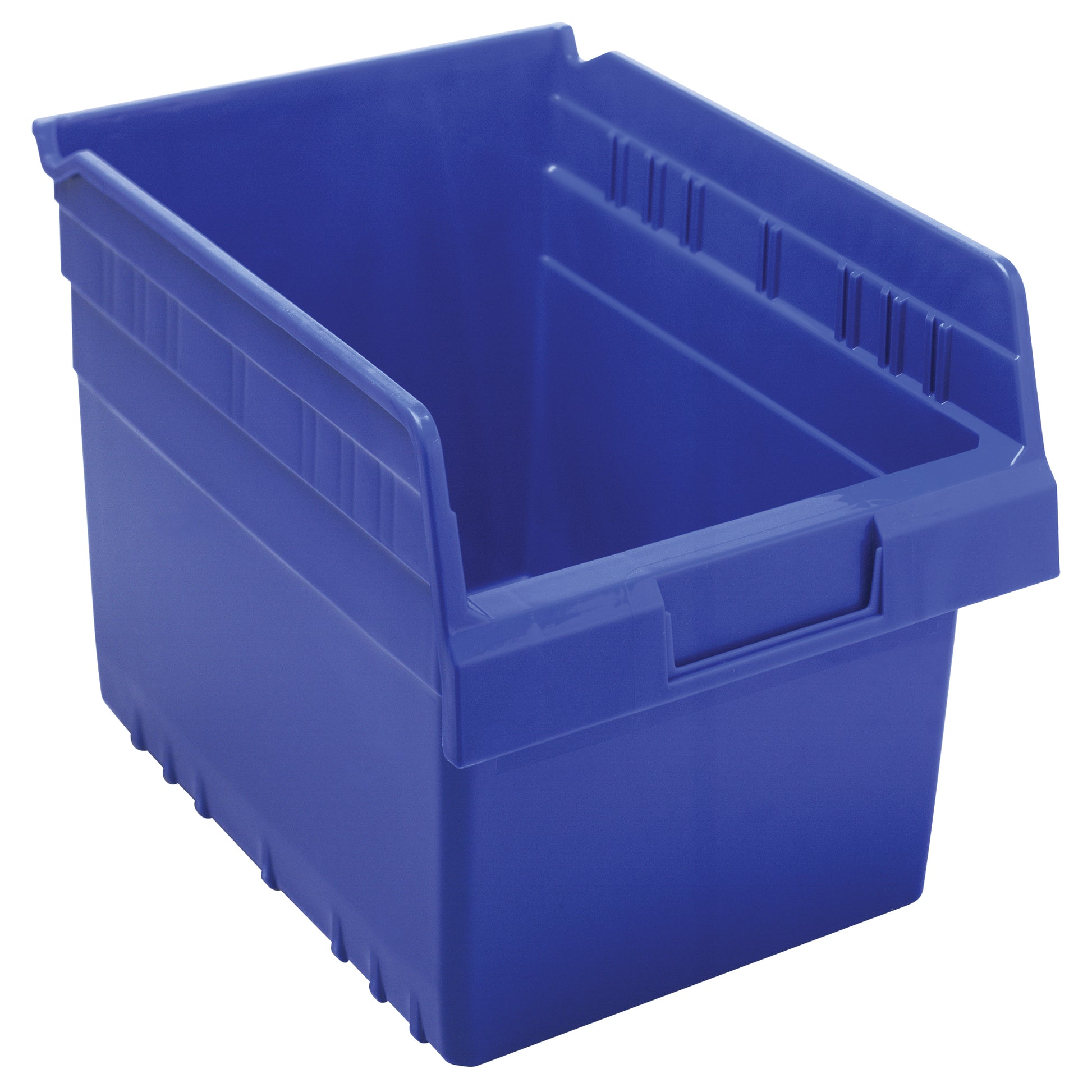 Store-Max Shelf Bins, 8-3/8" W x 8" H x 11-5/8" D, Blue, 44 lbs. Capacity