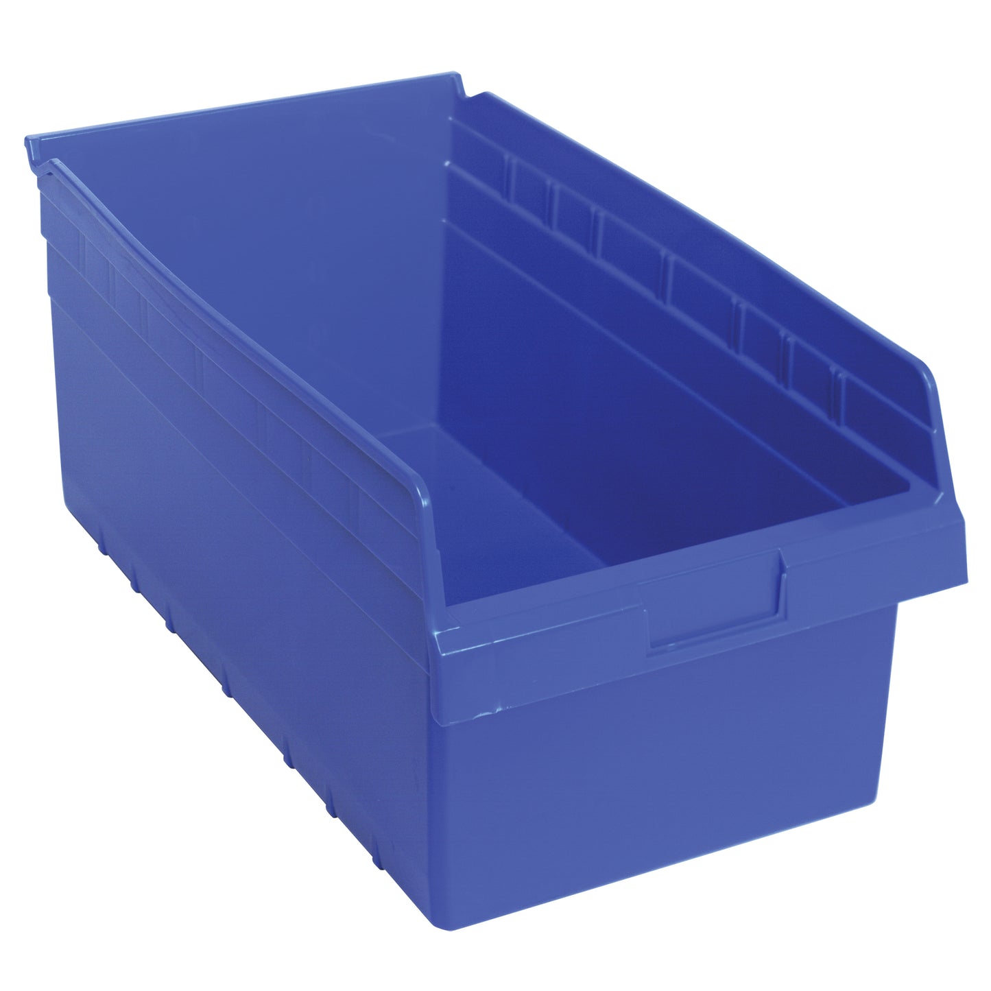 Store-Max Shelf Bins, 11-1/8" W x 8" H x 17-7/8" D, Blue, 56 lbs. Capacity