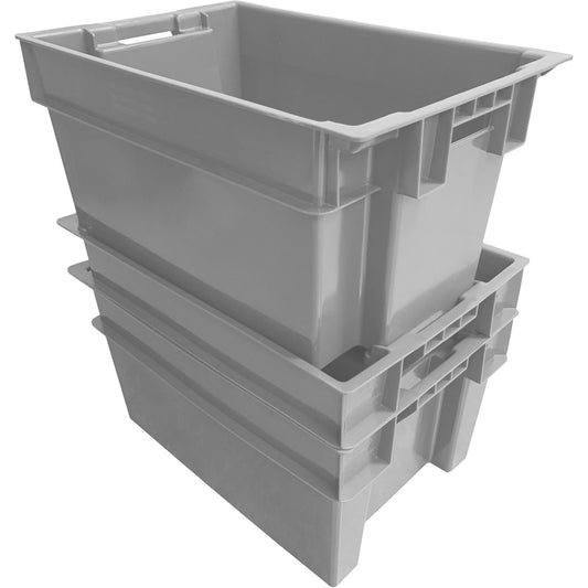 Stack & Nest Container, 16" W x 12" H x 24" D, Grey