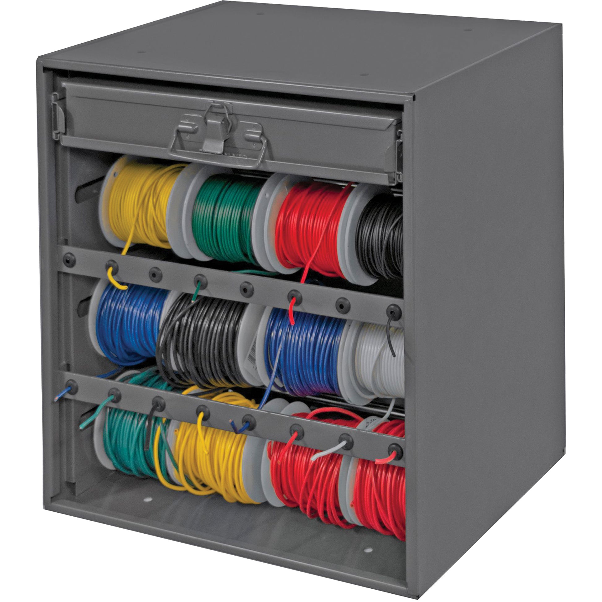 Wire and Terminal Storage Cabinet, Steel, 1 Drawers, 15-9/16" x 11-7/8" x 16-3/8", Grey