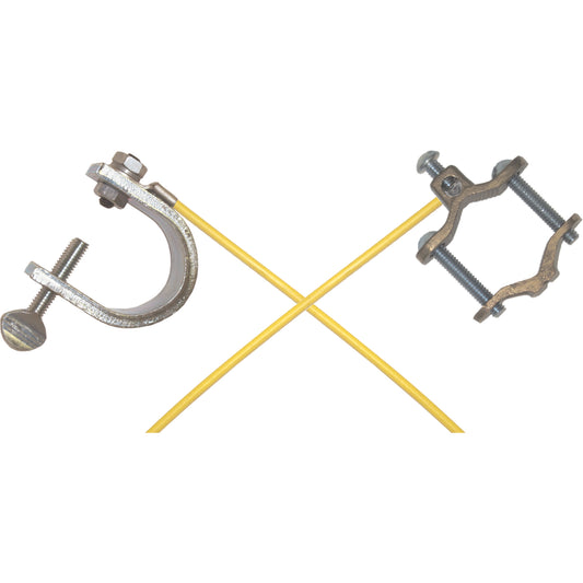 Light-Duty Bonding & Grounding Wire Assemblies - Pipe Clamp & Large C-Clamps