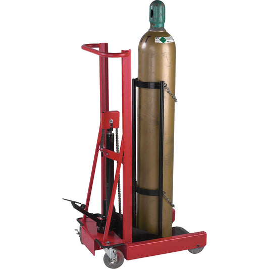 Hydraulic Cylinder Lift, Rubber Wheels, 12" W x 20" L Base, 300 lbs.
