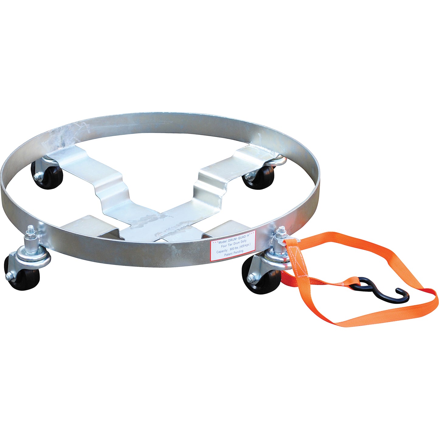 Multi-Tier Drum Dollies, Steel, 900 lbs. Capacity, 23-1/2" Diameter, Rubber Casters