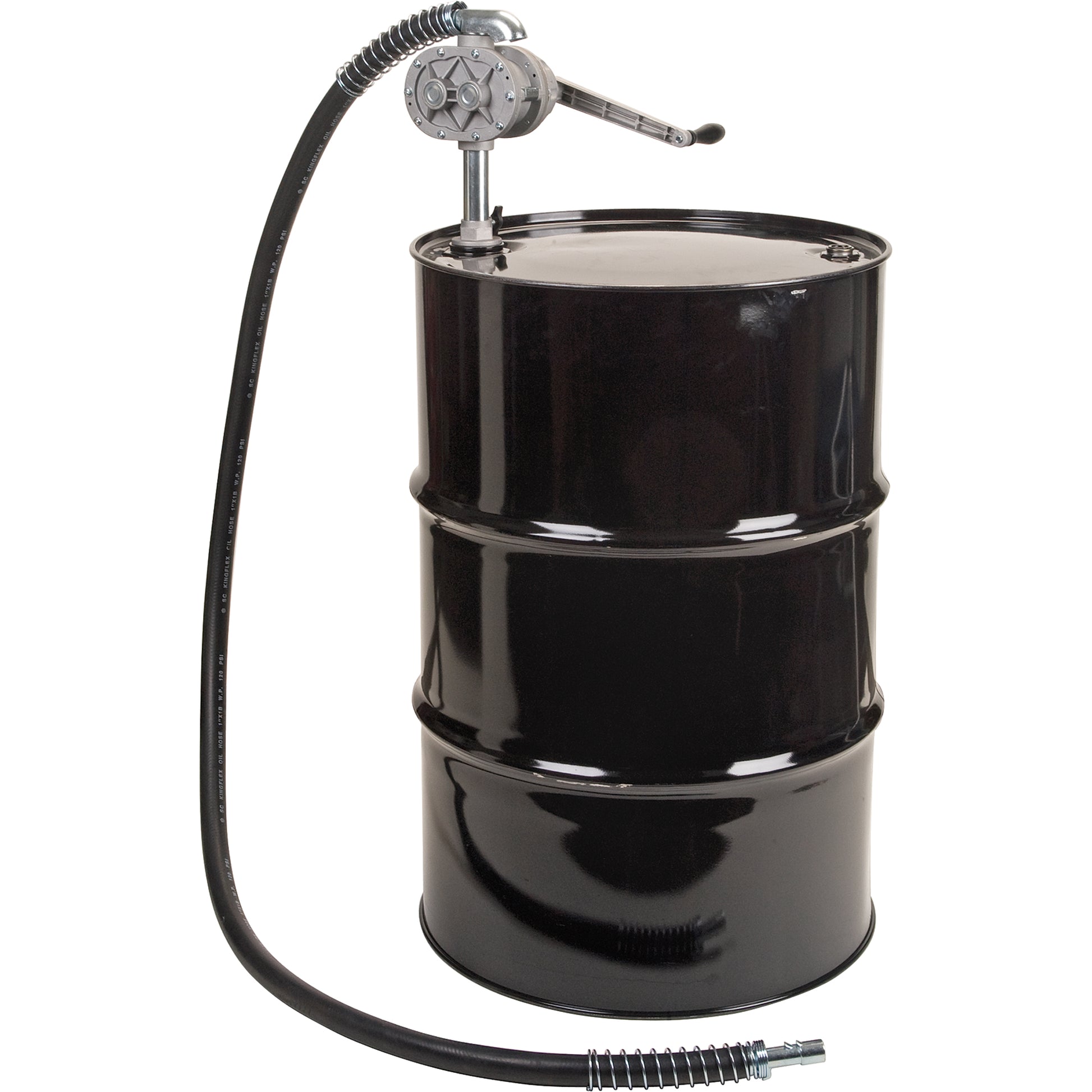 Rotary Lobe Type Drum Pump, Aluminum/Steel, Fits 55 Gal., 1 liter per revolution