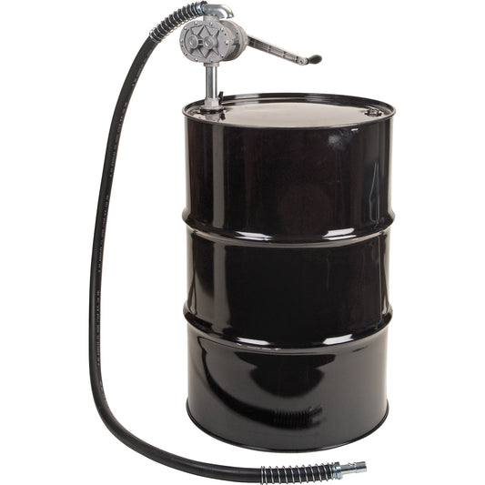 Rotary Lobe Type Drum Pump, Aluminum/Steel, Fits 55 Gal., 1 liter per revolution