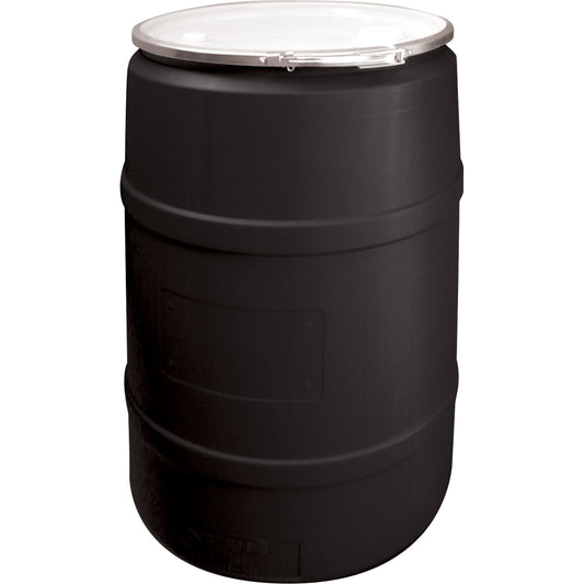 Polyethylene Drums, 55 US gal (45 imp. gal.), Open Top, Black