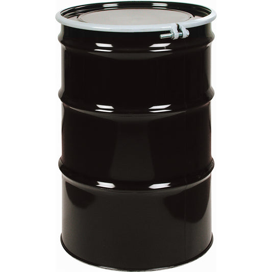 Steel Drums, 55 US gal (45 imp. gal.), Unlined, Black, Open Top, 1A2/Y1.4/140, 20 Gauge