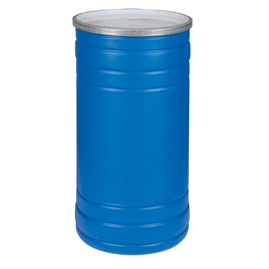 Polyethylene Drums, 15.5 US gal (12.91 imp. Gal.), Open Top, Blue