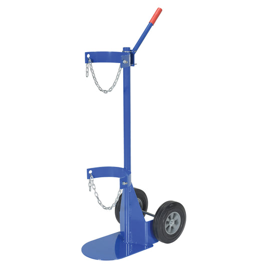 Gas Cylinder Cart, Rubber Wheels, 12" W x 15-1/2" L Base, 500 lbs.