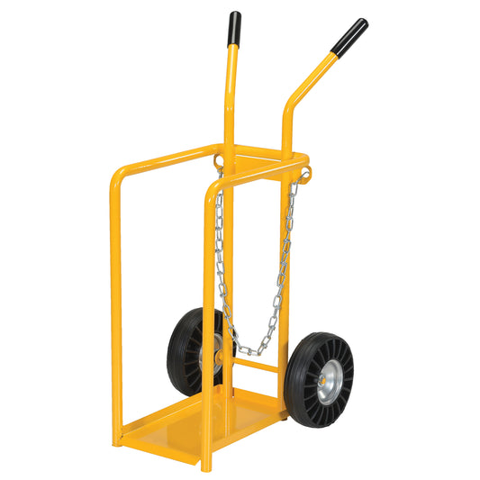 Gas Cylinder Cart, Mold-on Rubber Wheels, 9-13/16" W x 16" L Base, 150 lbs.