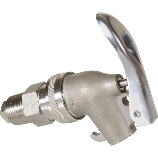 Manual Drum Faucet, Stainless Steel, 3/4" NPT
