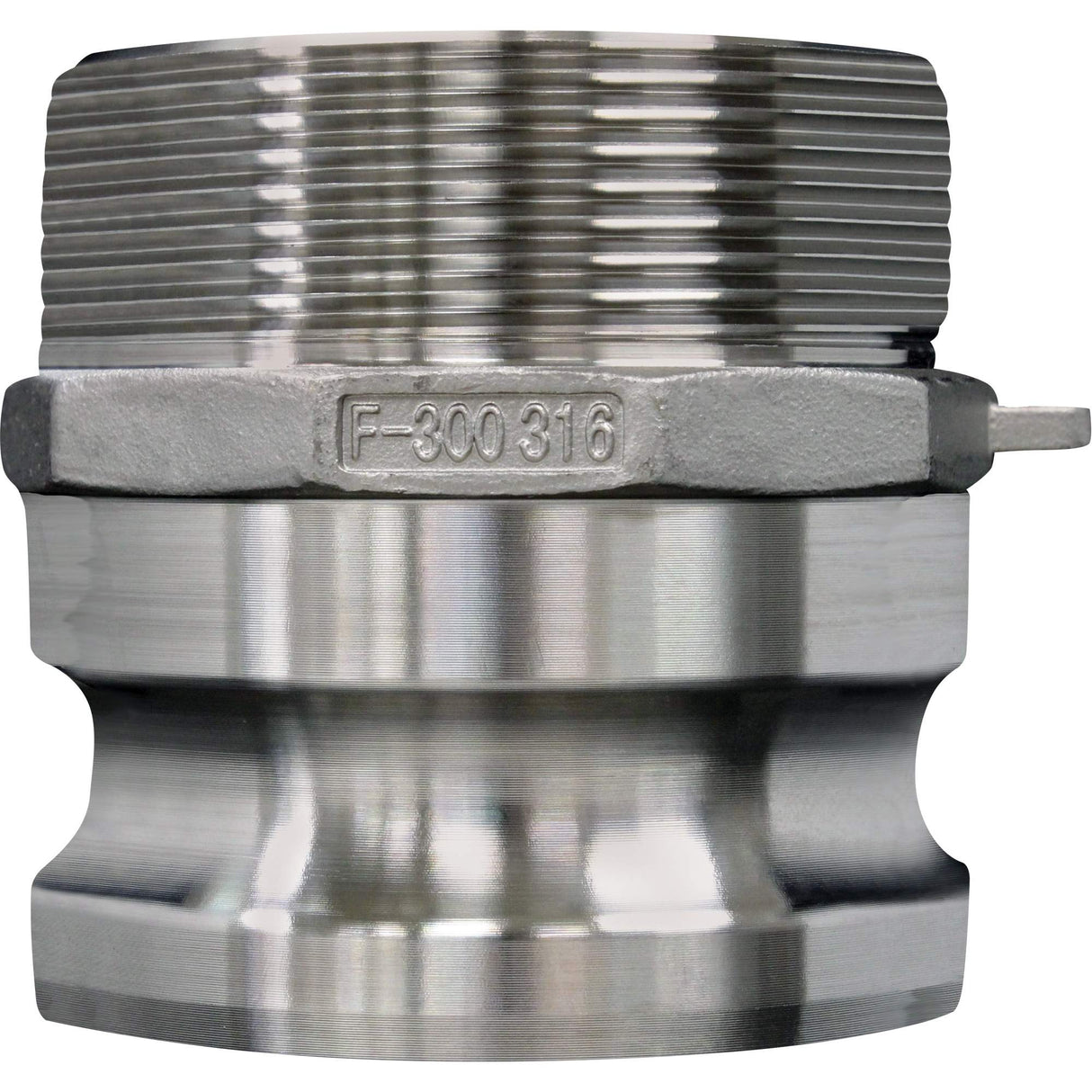 Cam & Groove Coupling, Stainless Steel, Type F, 3", Male NPT, 200 psi