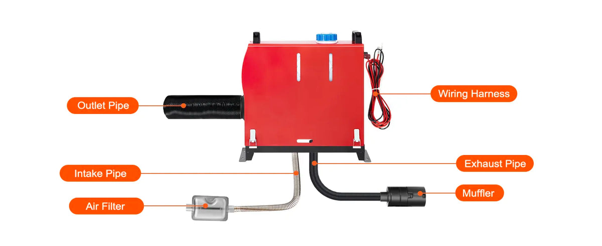 VEVOR 8KW Diesel Air Heater Muffler Diesel Heater 12V 8000W Diesel Parking Heater Remote Control Remote Control with LCD Switch for Car Bus Trucks Motorhome and Boats extra image