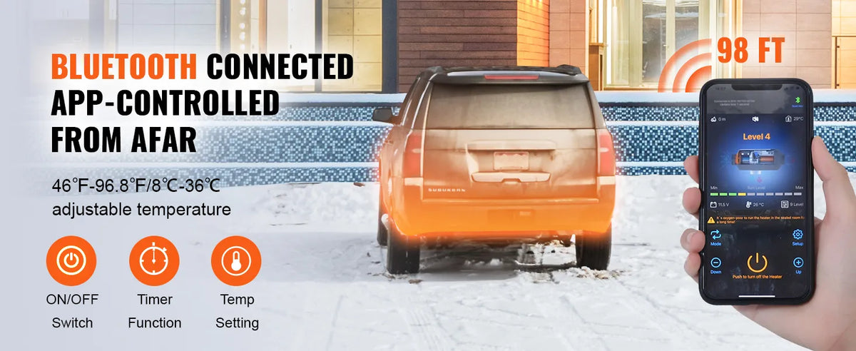 VEVOR 8 KW Diesel Air Heater, Bluetooth App Control All-on-one Diesel Heater with Automatic Altitude Adjustment, Remote Control and LCD, Portable Parking Heater for RV Trailer Camper Van Boat extra image