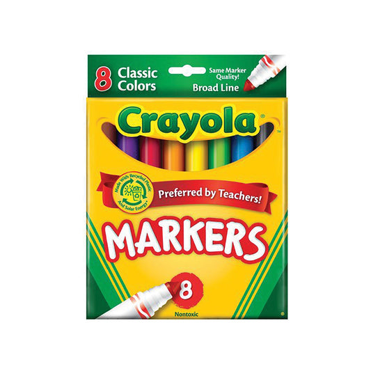 Crayola Broad Line Markers, 8 Count (Case of 24)
