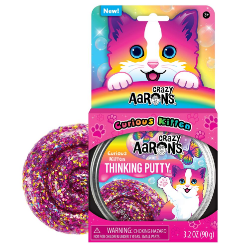 4" TIN - THINKING PUTTY - CURIOUS KITTEN (Case of 6)