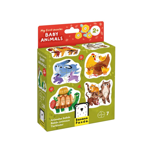 MY FIRST PUZZLES - 4pc x 7 MINI PUZZLES - BABY ANIMALSÂ  (2+ ) (Case of 20)