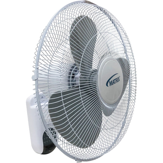 Wall Mount Oscillating Fan, Commercial, 16" Dia., 3 Speeds