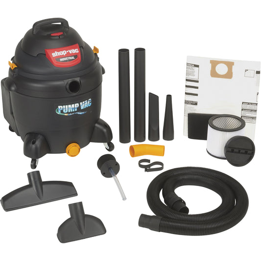 Built-In Pump Shop Vacuum, Wet-Dry, 6 HP, 18 US Gal. (68.1 Litres)