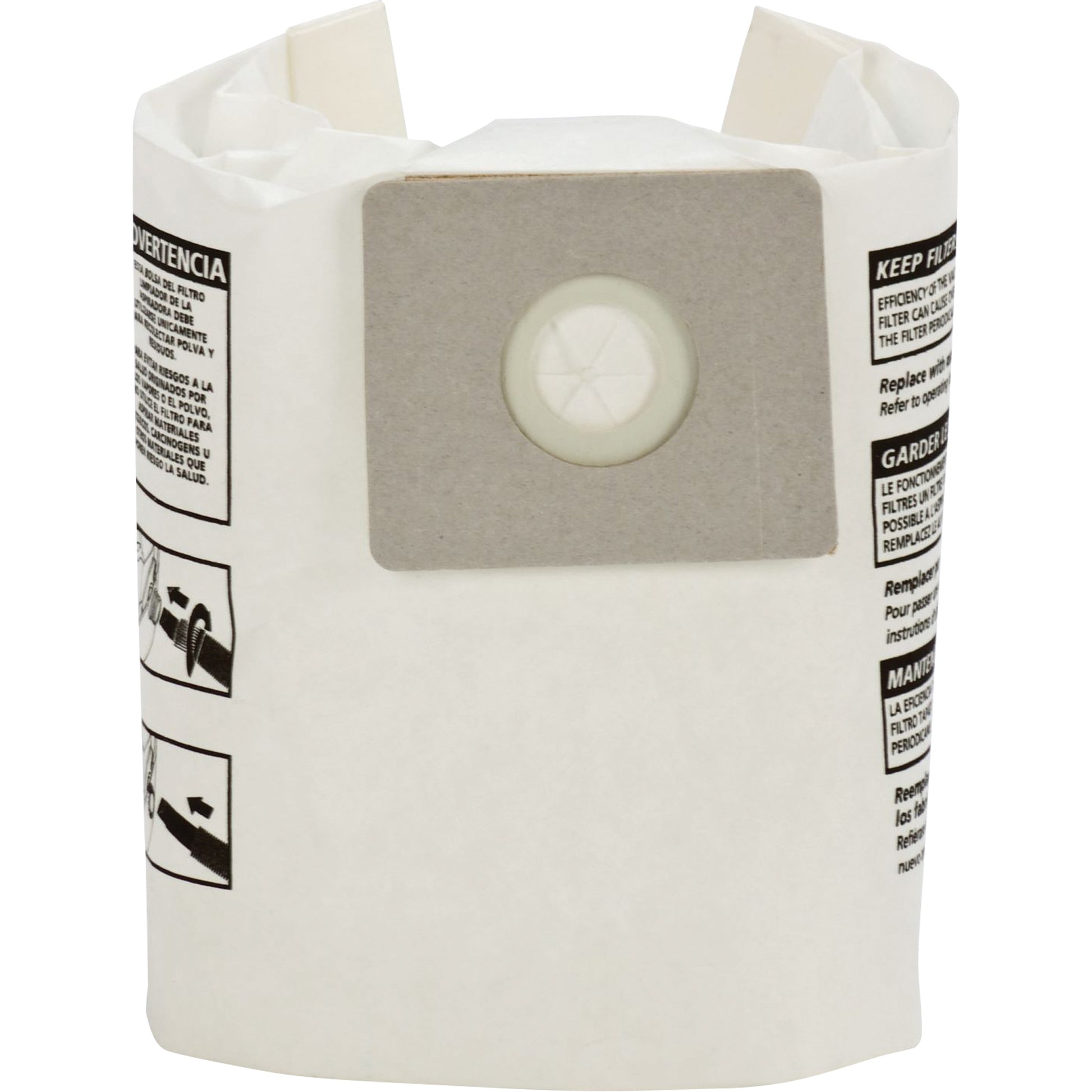 Single-Ply Wet/Dry Vacuum Bags, 3 US gal.