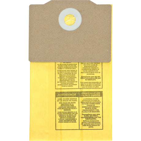 Genuine Back Pack Vacuum Collection Filter Bags, 1.75 US gal.