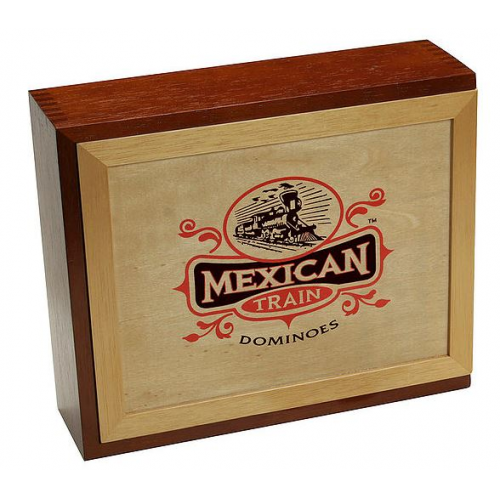 MEXCAN TRAIN DOMINOES - DOUBLE 12 - COLOR DOT - WOOD STORAGE BOX (EA) (Case of 3)