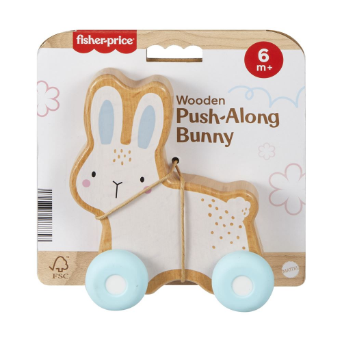 FP - WOOD - WOODEN PUSH ALONG BUNNY (Case of 4)