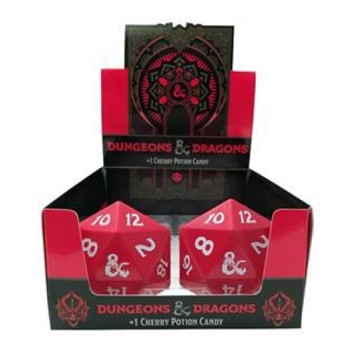 DUNGEONS and DRAGONS - D20+1 DICE - CHERRY POTION CANDY - CDU (Case of 12)