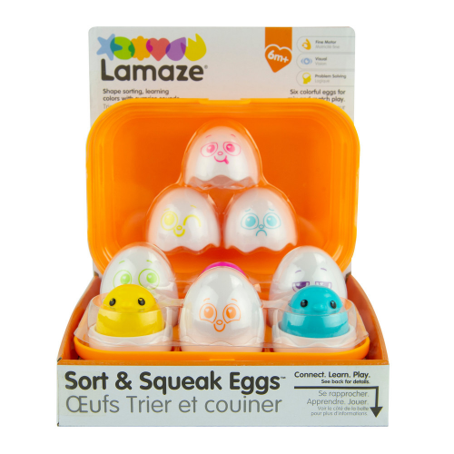 LAMAZE - SORT & SQUEAK EGGS (Case of 6)
