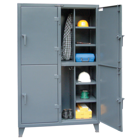 Heavy-Duty Locker, Steel, 8 Shelves, 72" H x 50" W x 24" D, Grey