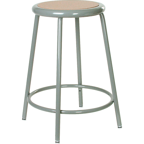 500 Series Stool, Stationary, Fixed, 30", Steel/Masonite Seat, Grey