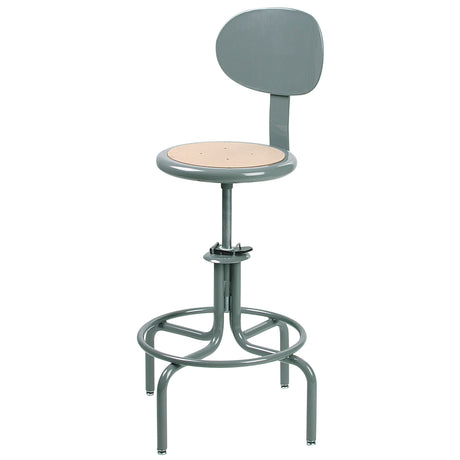 600 Series Stool, Stationary, Adjustable, 22" - 28", Steel/Masonite Seat, Grey
