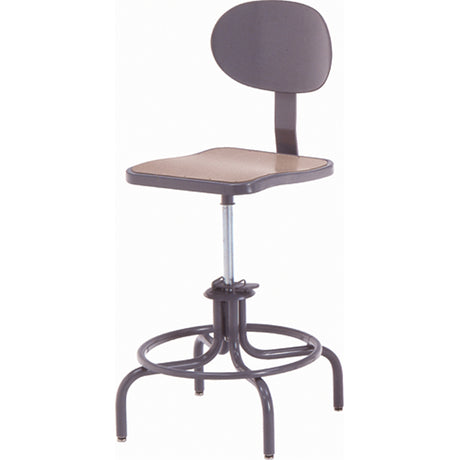 600 Series Rectangular Stool, Mobile, Adjustable, 17" - 23", Steel/Masonite Seat, Grey