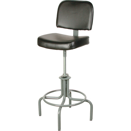 600 Series Stool, Stationary, Adjustable, 25" - 31", Vinyl Seat, Black