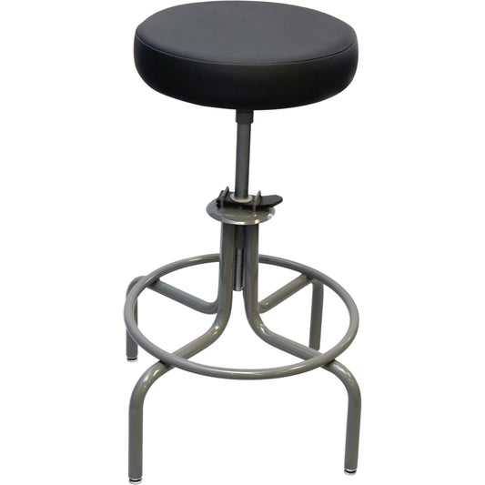 600 Series Stool, Stationary, Adjustable, 25" - 31", Vinyl Seat, Black