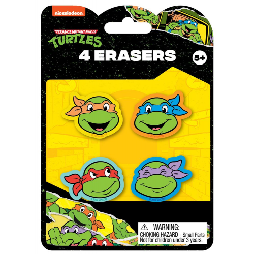 TMNT - 4pk ERASERS (Case of 24)