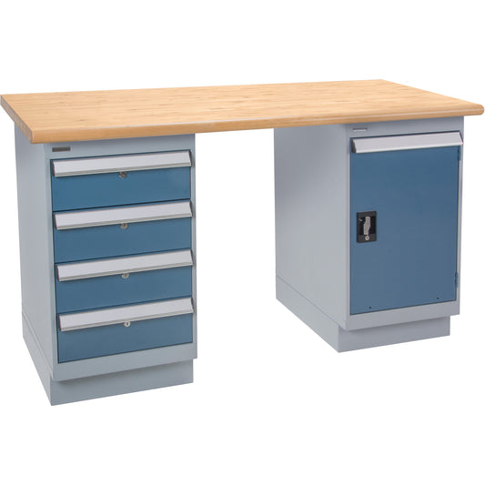 Pre-Designed Workbench, Door & Drawers, 2500 lbs. Cap., 72" W x 30" D, 34" H