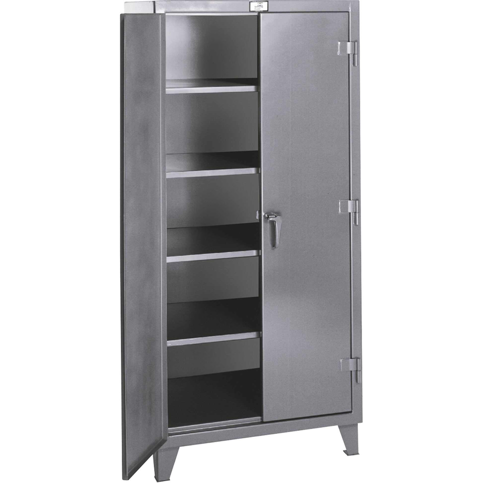 Rough & Tough Storage Cabinets, Steel, 4 Shelves, 72" H x 36" W x 20" D, Grey