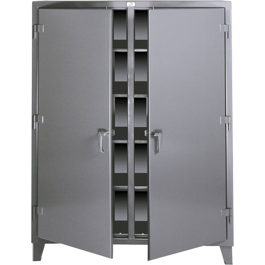 Double Shift Storage Cabinets, Steel, 8 Shelves, 72" H x 48" W x 24" D, Dark Grey
